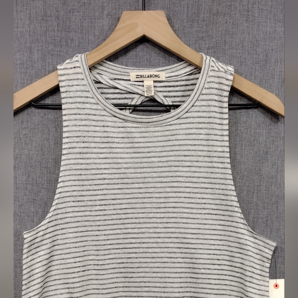 NWT Billabong By and By Cream Striped Swing Dress Women's XS Casual Retro Beach - Picture 4 of 11